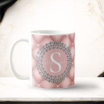Funkelnd Diamanten mit rosafarbenem Monogramm, gep