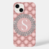 Funkelnd Diamanten Rosa Monogramm Case-Mate iPhone Hülle (Rückseite)
