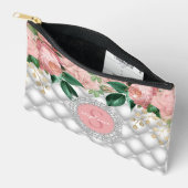 Funkelnd Diamanten Rosenmonogramm Zubehörtasche (Offen)