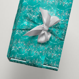 Funkelnd Diamanten Silbergraues Aquamarines Tiffan Geschenkpapier