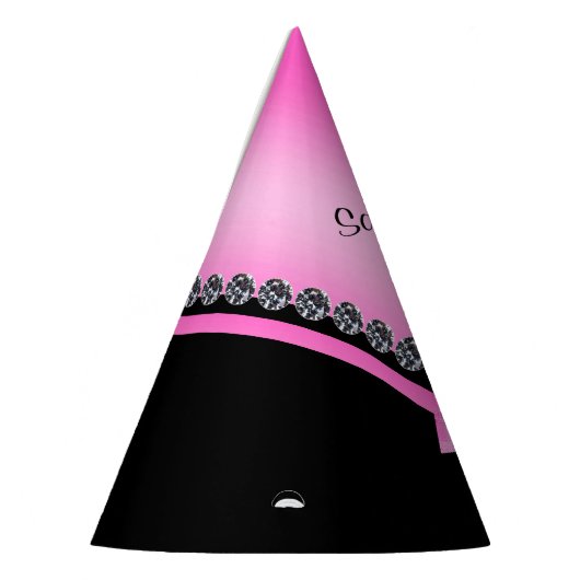 Funkelnd Diamanten und rosa Bow Brautparty Partyhütchen (Links)