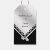 Funkelnd Diamanten und Silver Bow Brautparty Geschenkanhänger (Rückseite)