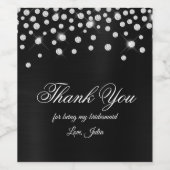 Funkelnd Diamond Black Satin Foil Vielen Dank Weinetikett (Einzelnes Label)