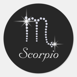 Funkelnd Diamond Scorpio Runder Aufkleber