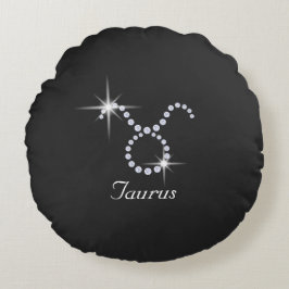 Funkelnd Diamond Taurus Rundes Kissen