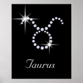 Funkelnd Diamond Taurus Symbol Poster (Vorne)