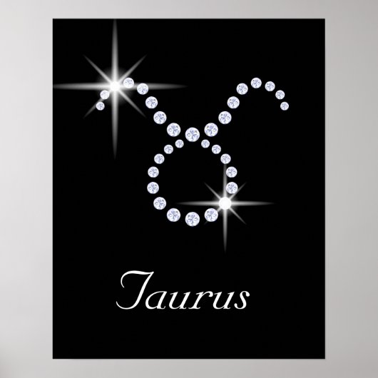 Funkelnd Diamond Taurus Symbol Poster (Vorne)