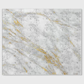 Funkelnd Diamonds Marble Gold White Gray Geschenkpapier (Flach)