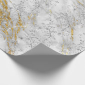 Funkelnd Diamonds Marble Gold White Gray Geschenkpapier (Ecke)