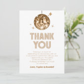 Funkelnd Disco-Ball zum Hochzeitstag Dankeskarte (Stehend Vorderseite)