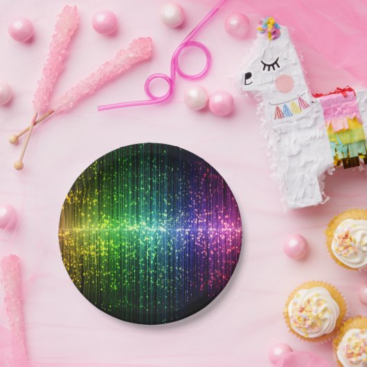 Funkelnd Disco Tinsel Pappteller (Party)