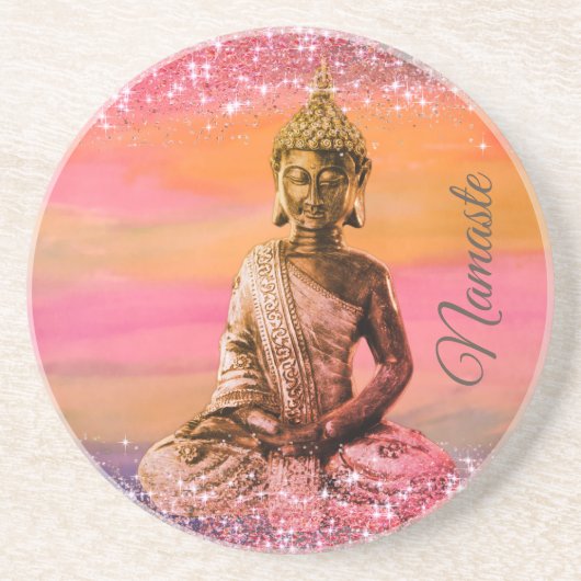 Funkelnd Dreamy Zen Budda Getränkeuntersetzer (Vorne)