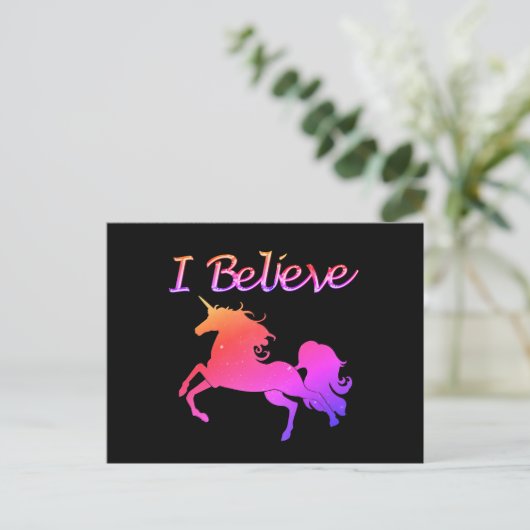 Funkelnd Einhorn Postkarte (Stehend Vorderseite)