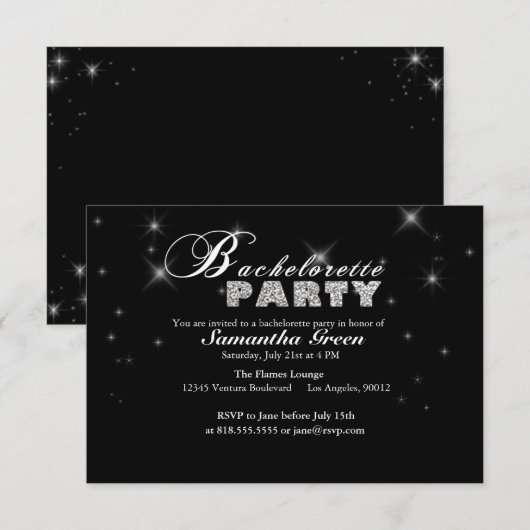 Funkelnd Einladung (Vorne/Hinten)