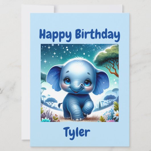Funkelnd Elefant unter einem Sternenhimmel Karte (Vorderseite)