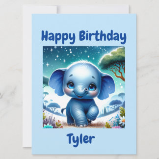 Funkelnd Elefant unter einem Sternenhimmel Karte