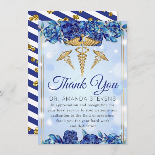 Funkelnd Eleganter Arzt | Krankenversicherung Dank Dankeskarte (Vorne/Hinten)