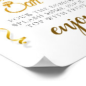 Funkelnd elegantes Baby Dusche Mimosa Bar Zeichen Poster (Ecke)