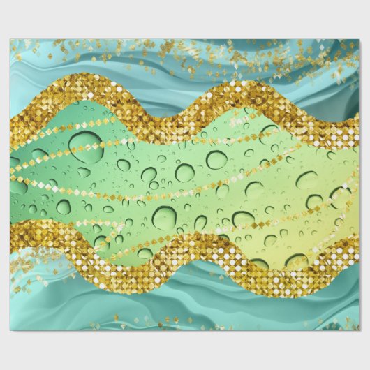 Funkelnd Emerald Green | Eleganter Lichtstrahl Geschenkpapier (Flach)