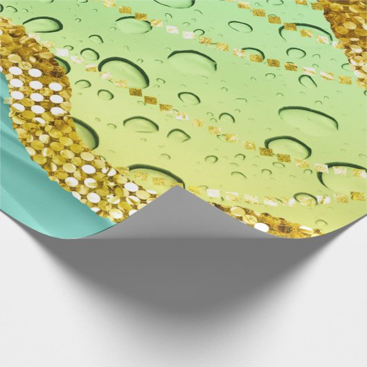 Funkelnd Emerald Green | Eleganter Lichtstrahl Geschenkpapier (Ecke)