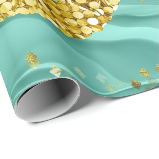 Funkelnd Emerald Green | Eleganter Lichtstrahl Geschenkpapier (Rolleneckpunkt)