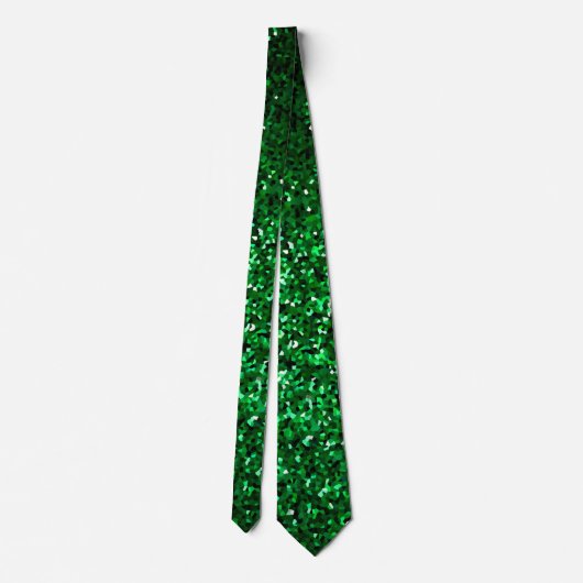 Funkelnd Emerald Green Glitzer Patterns Wedding Krawatte (Rückseite)