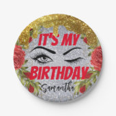 Funkelnd Extravaganter Geburtstag 18. | 21. | 30. Pappteller (Vorderseite)