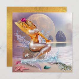 Funkelnd Fantasy Mermaid Flat Card