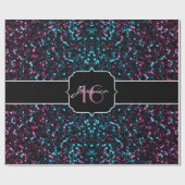 Funkelnd, farbenfrohe Rosa und blaues Mosaik Sweet Geschenkpapier (Flach)