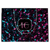 Funkelnd, farbenfrohe Rosa und blaues Mosaik Sweet Große Geschenktüte (Vorderseite)