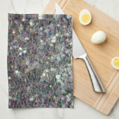 Funkelnd farbiges Silber v4 - Mandala Geschirrtuch (Viertel Falte)