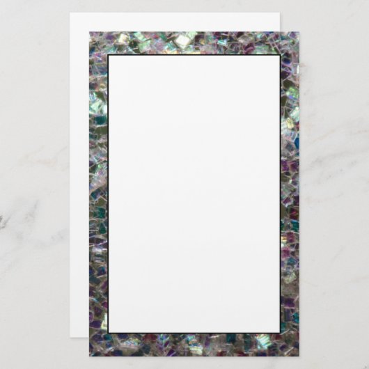 Funkelnd farbiges Silbermosaik Briefpapier (Vorne/Hinten)