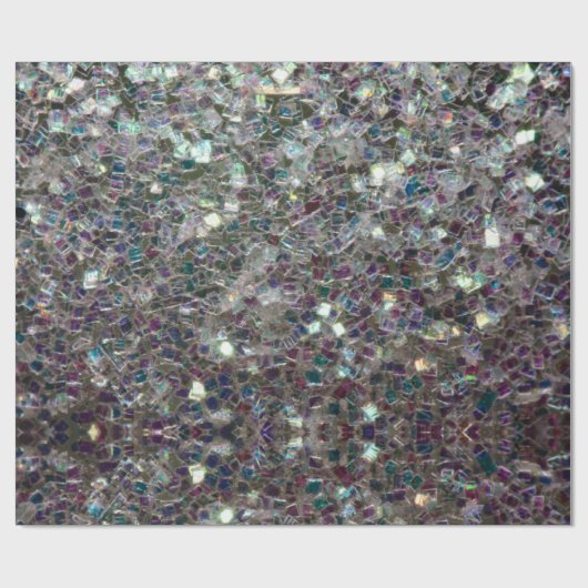 Funkelnd farbiges Silbermosaik Geschenkpapier (Flach)