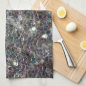 Funkelnd farbiges Silbermosaik Geschirrtuch (Viertel Falte)