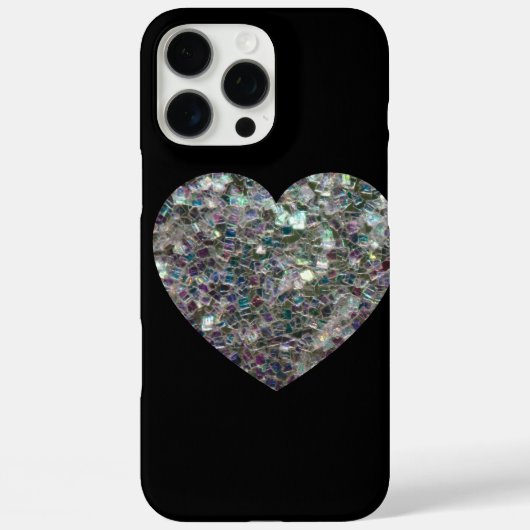 Funkelnd farbiges Silbermosaik Herz Case-Mate iPhone Hülle (Rückseite)