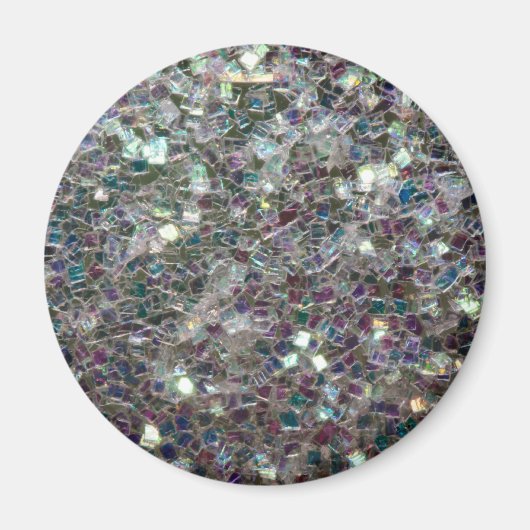 Funkelnd farbiges Silbermosaik Magnet (Vorne)