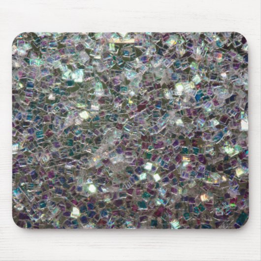Funkelnd farbiges Silbermosaik Mousepad (Vorne)
