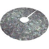 Funkelnd, farbiges Silbermosaik v2 Polyester Weihnachtsbaumdecke (Schrägansicht)