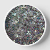 Funkelnd farbiges Silbermosaik Wanduhr (Vorderseite)