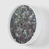 Funkelnd farbiges Silbermosaik Wanduhr (Winkel)