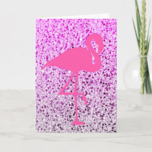 FUNKELND FLAMINGO BLANK GREETCARD KARTE