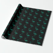Funkelnd Flamingo Emerald Glitzer Muster schwarz Geschenkpapier (Ungerollt)