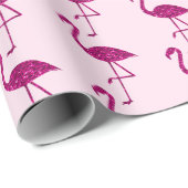 Funkelnd Flamingo-Glitzer-Muster pink Geschenkpapier (Rolleneckpunkt)
