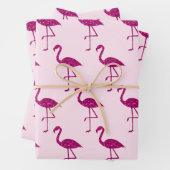 Funkelnd Flamingo-Glitzer-Muster pink Geschenkpapier Set (Beispiel)