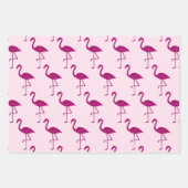 Funkelnd Flamingo-Glitzer-Muster pink Geschenkpapier Set (Vorderseite)