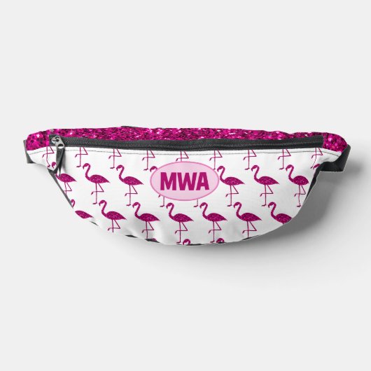 Funkelnd Flamingo-Imitate mit heißrosa Glitzern Mo Bauchtasche (Ablage )