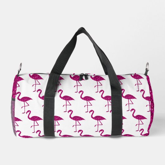 Funkelnd Flamingo-Imitate mit heißrosa Glitzern Mo Duffle Bag (Rückseite)
