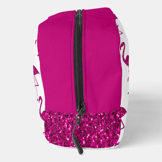 Funkelnd Flamingo-Imitate mit heißrosa Glitzern Mo Waschbeutel (Rechts)