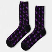 Funkelnd Flamingo Lila Glitzer schwarz Socken (Linkes Detail)