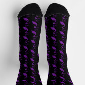 Funkelnd Flamingo Lila Glitzer schwarz Socken (Oben)